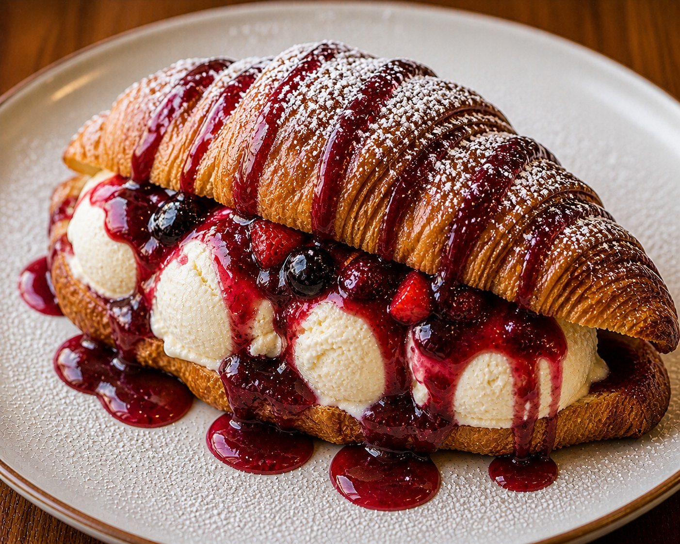 Croissant H. Frutos Rojos en Creperié Café y Más, Plaza Galería La Joya Daule